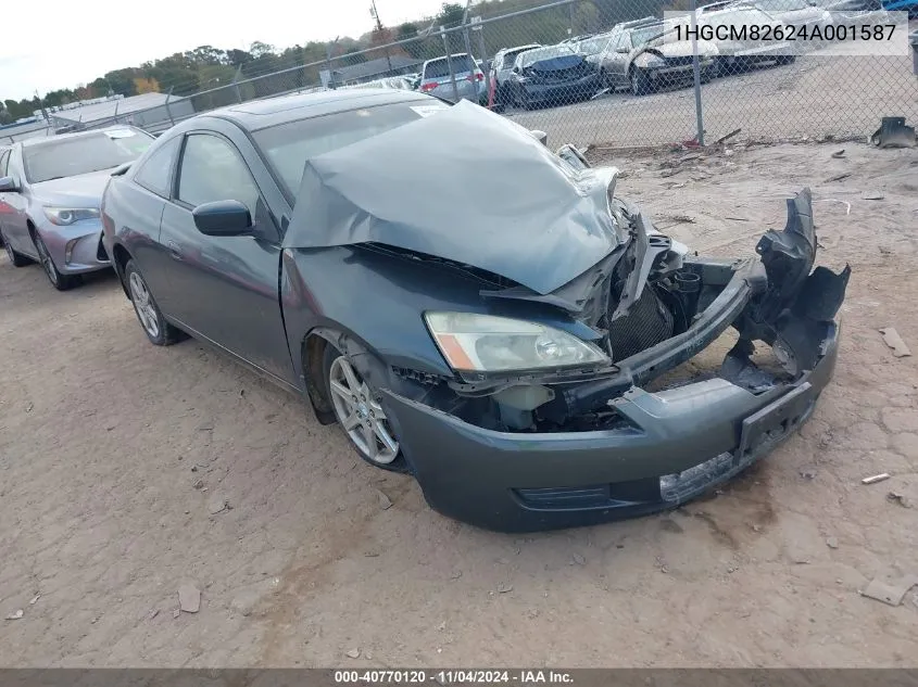 2004 Honda Accord 3.0 Ex VIN: 1HGCM82624A001587 Lot: 40770120