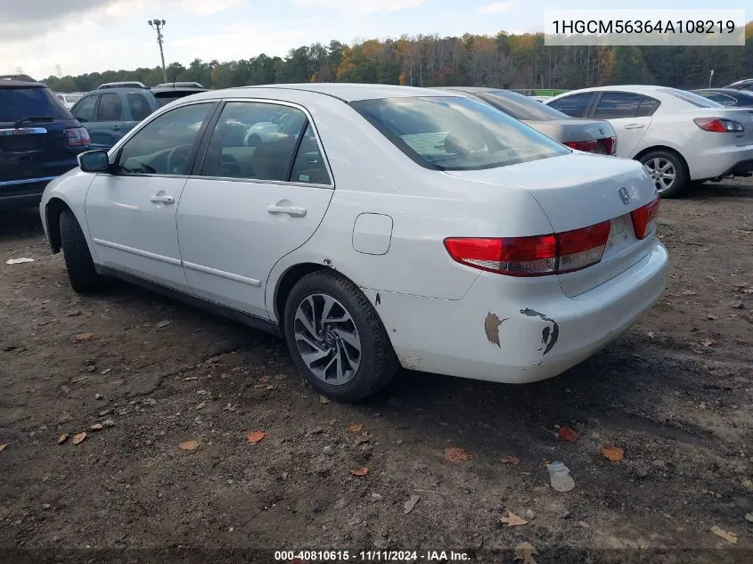 1HGCM56364A108219 2004 Honda Accord 2.4 Lx