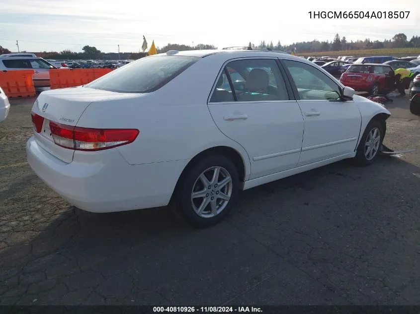 2004 Honda Accord 3.0 Ex VIN: 1HGCM66504A018507 Lot: 40810926