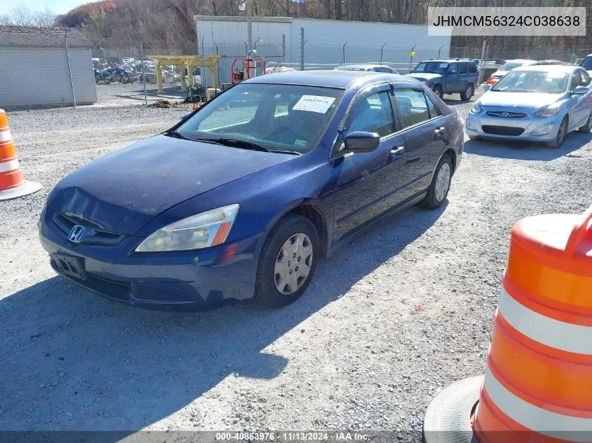 2004 Honda Accord 2.4 Lx VIN: JHMCM56324C038638 Lot: 40853976