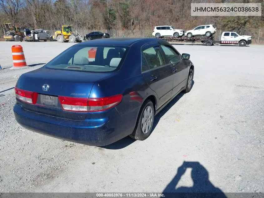 2004 Honda Accord 2.4 Lx VIN: JHMCM56324C038638 Lot: 40853976