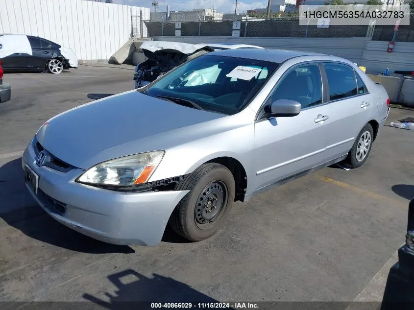 2004 Honda Accord Sdn Lx VIN: 1HGCM56354A032783 Lot: 40866029