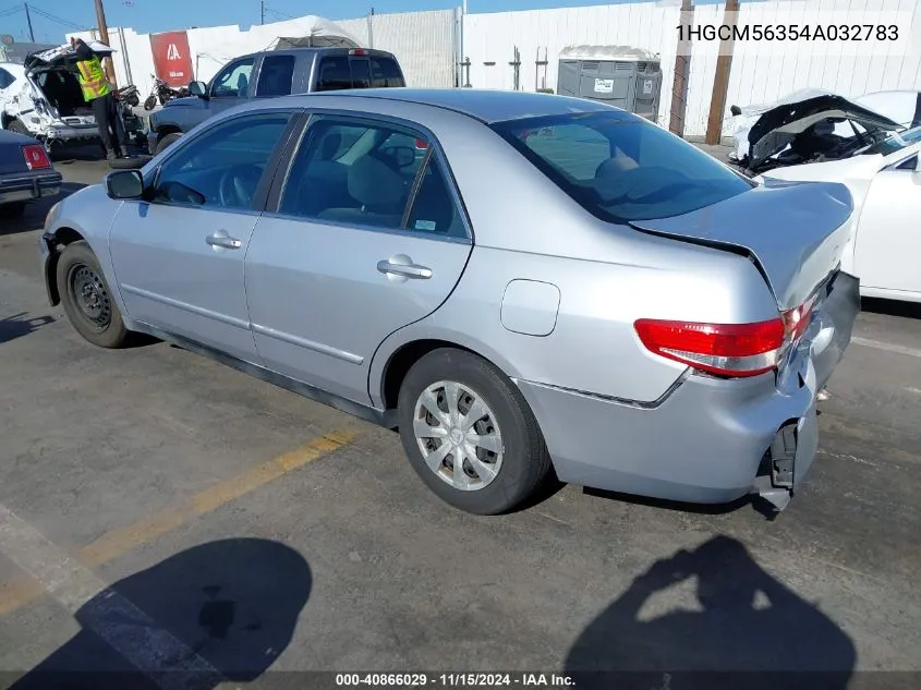 2004 Honda Accord Sdn Lx VIN: 1HGCM56354A032783 Lot: 40866029