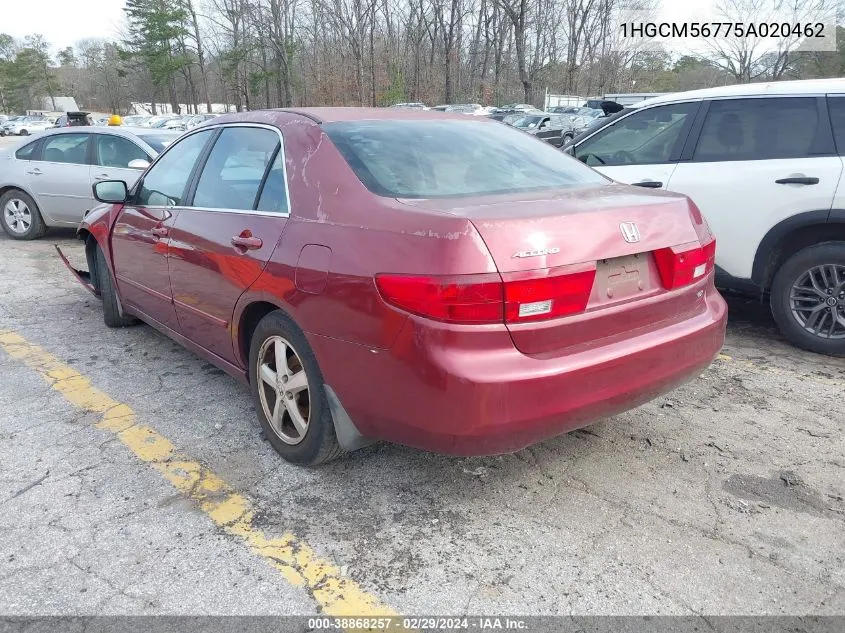 2005 Honda Accord 2.4 Ex VIN: 1HGCM56775A020462 Lot: 38868257