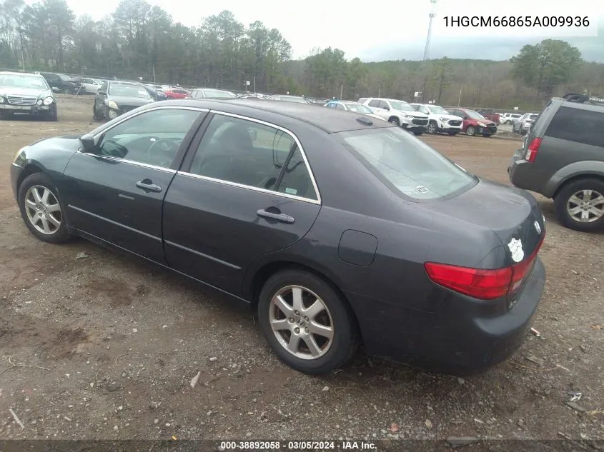 2005 Honda Accord 3.0 Ex VIN: 1HGCM66865A009936 Lot: 38892058