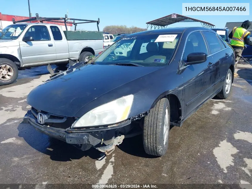 2005 Honda Accord 2.4 Ex VIN: 1HGCM56845A007466 Lot: 39063625