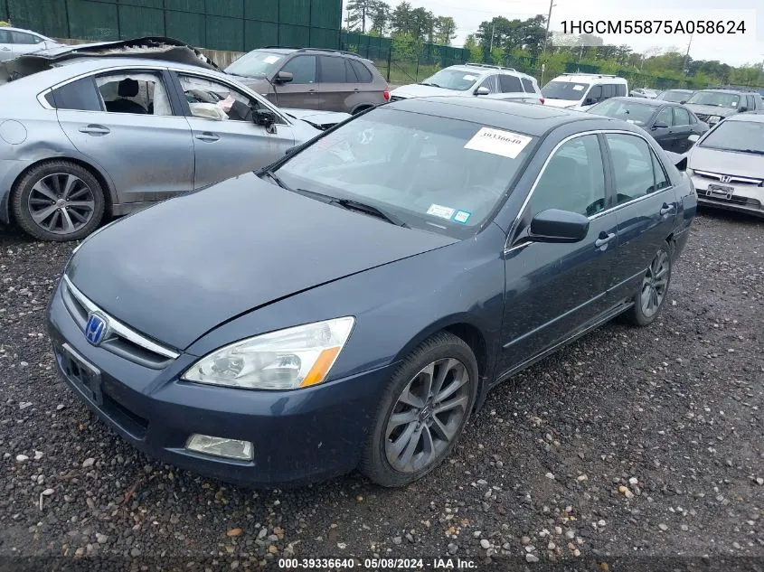 1HGCM55875A058624 2005 Honda Accord 2.4 Ex