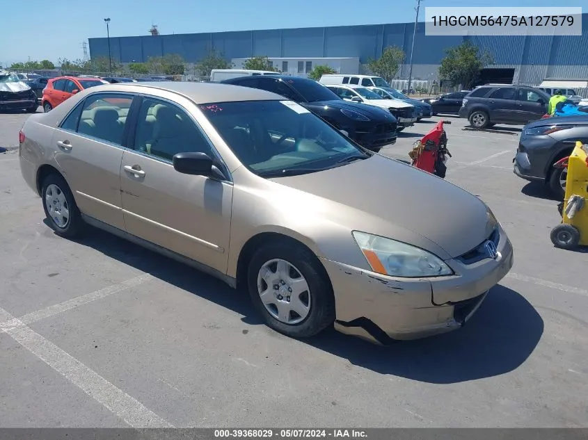 2005 Honda Accord 2.4 Lx VIN: 1HGCM56475A127579 Lot: 39368029