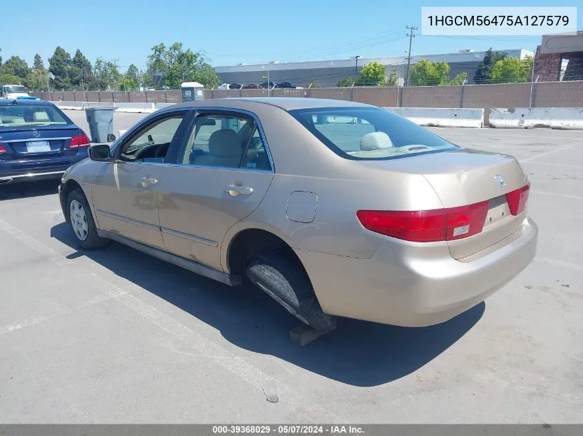 2005 Honda Accord 2.4 Lx VIN: 1HGCM56475A127579 Lot: 39368029