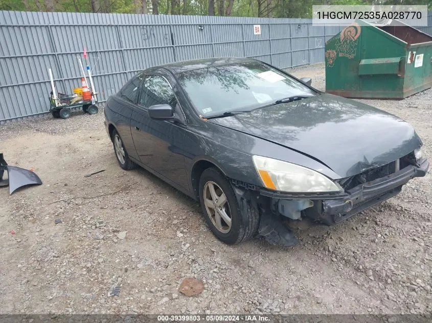 2005 Honda Accord 2.4 Lx Special Edition VIN: 1HGCM72535A028770 Lot: 39399803