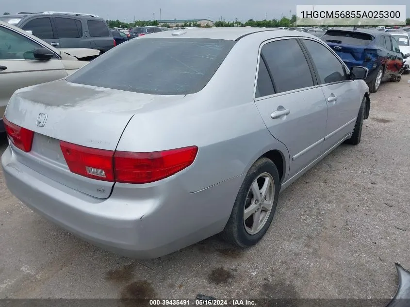 2005 Honda Accord 2.4 Ex VIN: 1HGCM56855A025300 Lot: 39435491