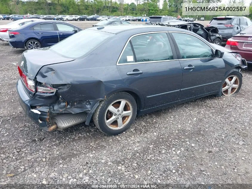 1HGCM56825A002587 2005 Honda Accord 2.4 Ex