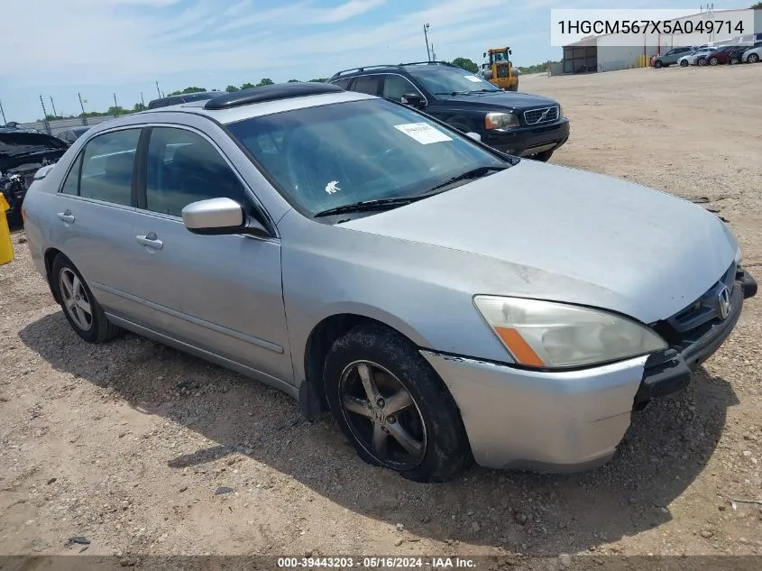 2005 Honda Accord 2.4 Ex VIN: 1HGCM567X5A049714 Lot: 39443203