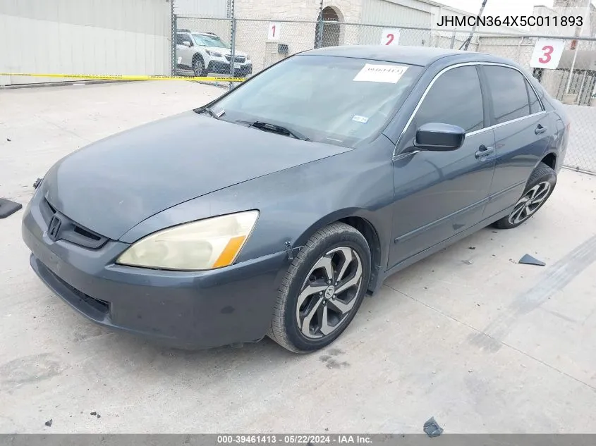 2005 Honda Accord Hybrid Ima VIN: JHMCN364X5C011893 Lot: 39461413