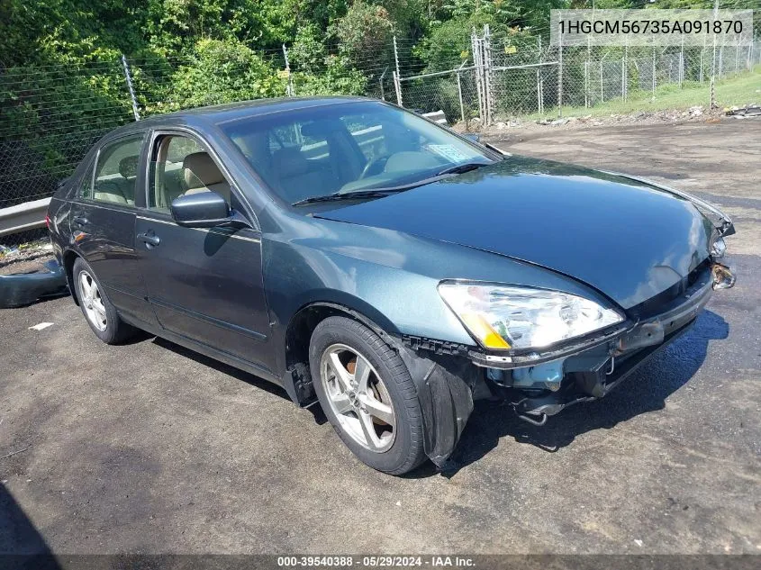 2005 Honda Accord Sdn Ex/Ex-L With Navi VIN: 1HGCM56735A091870 Lot: 39540388