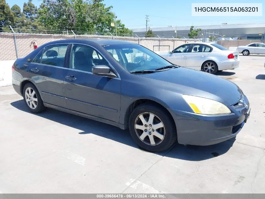 2005 Honda Accord 3.0 Ex VIN: 1HGCM66515A063201 Lot: 39656478