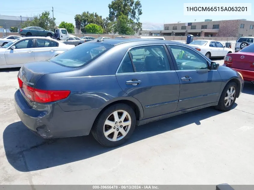 2005 Honda Accord 3.0 Ex VIN: 1HGCM66515A063201 Lot: 39656478