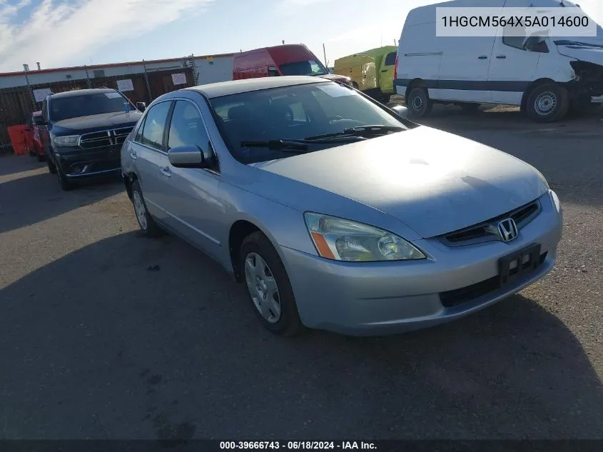 2005 Honda Accord 2.4 Lx VIN: 1HGCM564X5A014600 Lot: 39666743