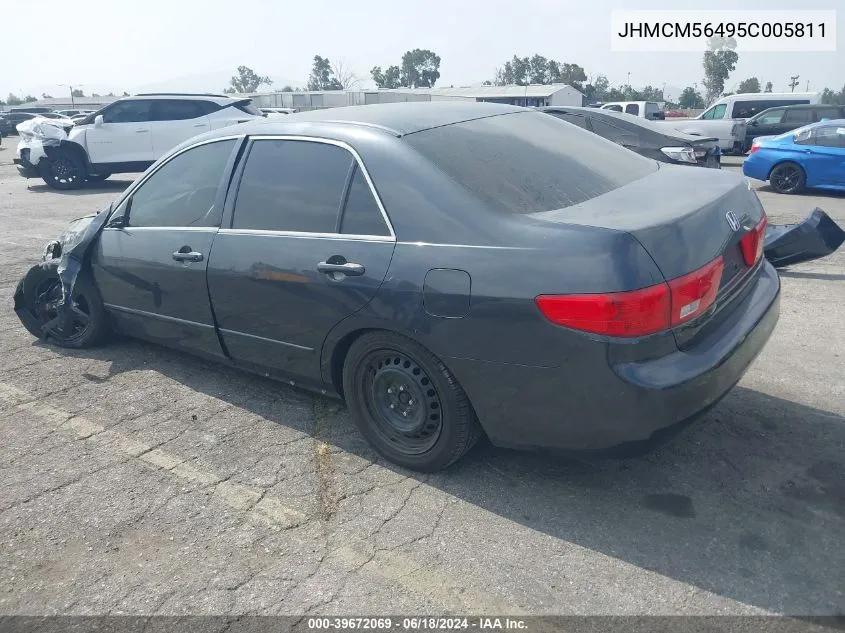 2005 Honda Accord 2.4 Lx VIN: JHMCM56495C005811 Lot: 39672069