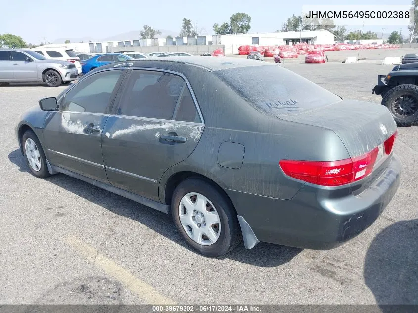 2005 Honda Accord 2.4 Lx VIN: JHMCM56495C002388 Lot: 39679302