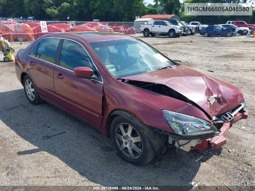 1HGCM66505A045580 2005 Honda Accord 3.0 Ex