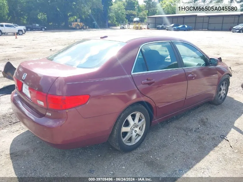 2005 Honda Accord 3.0 Ex VIN: 1HGCM66505A045580 Lot: 39709496