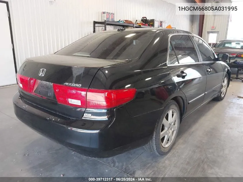 1HGCM66805A031995 2005 Honda Accord 3.0 Ex