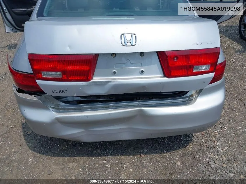 2005 Honda Accord 2.4 Ex VIN: 1HGCM55845A019098 Lot: 39849677