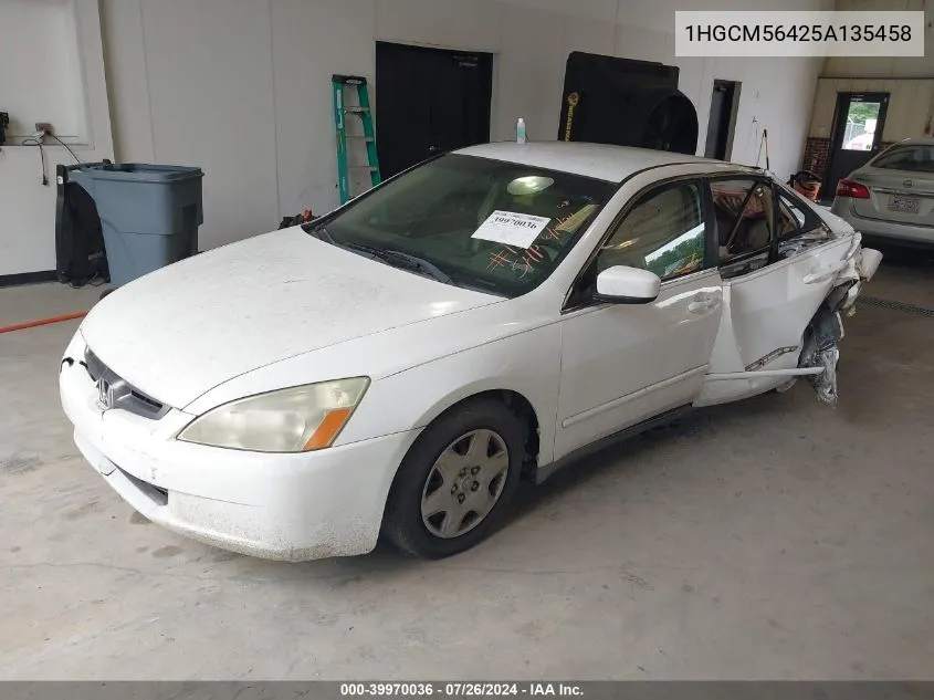 2005 Honda Accord 2.4 Lx VIN: 1HGCM56425A135458 Lot: 39970036