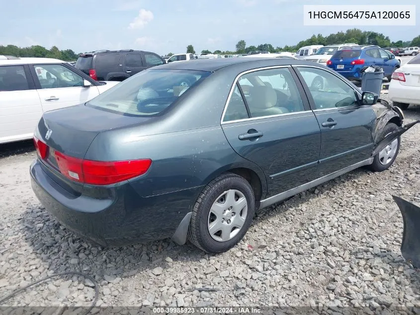 2005 Honda Accord 2.4 Lx VIN: 1HGCM56475A120065 Lot: 39985923