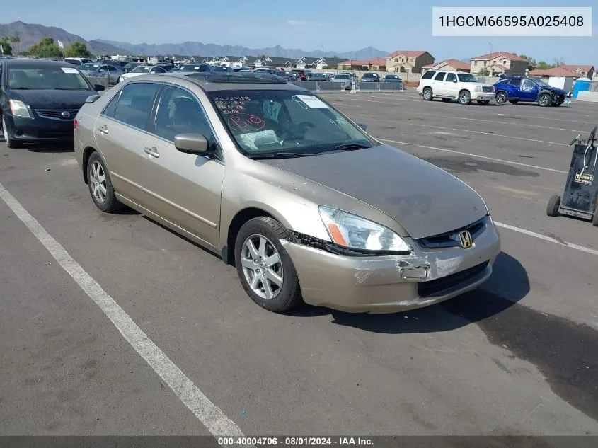 2005 Honda Accord 3.0 Ex VIN: 1HGCM66595A025408 Lot: 40004706