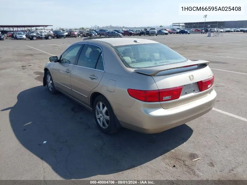 2005 Honda Accord 3.0 Ex VIN: 1HGCM66595A025408 Lot: 40004706