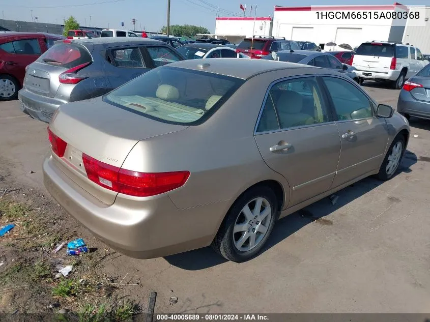 2005 Honda Accord 3.0 Ex VIN: 1HGCM66515A080368 Lot: 40005689