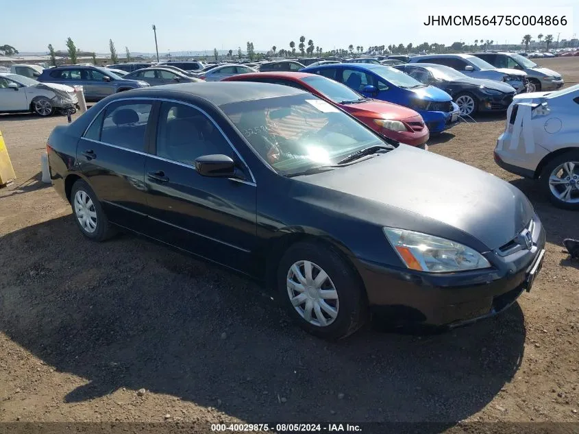 2005 Honda Accord 2.4 Lx VIN: JHMCM56475C004866 Lot: 40029875