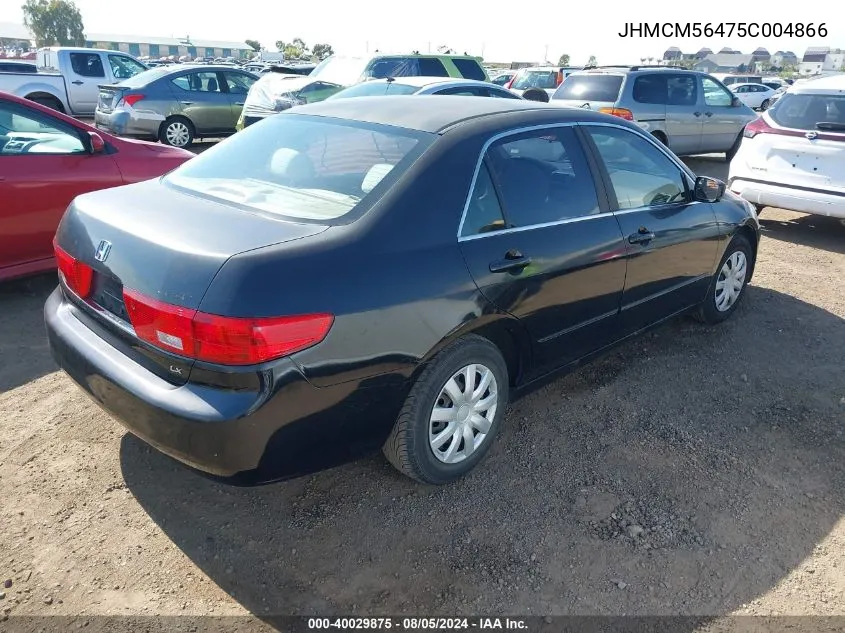 2005 Honda Accord 2.4 Lx VIN: JHMCM56475C004866 Lot: 40029875