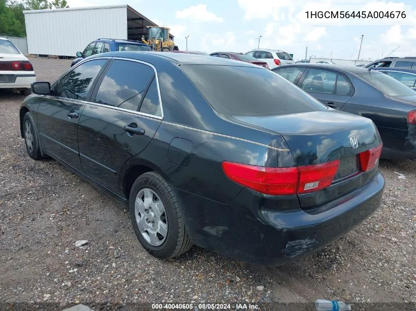 2005 Honda Accord 2.4 Lx VIN: 1HGCM56445A004676 Lot: 40040605