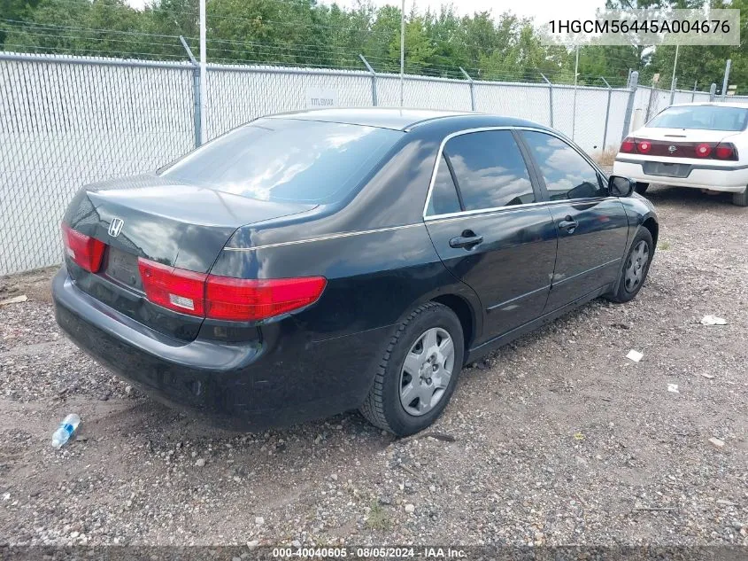 1HGCM56445A004676 2005 Honda Accord 2.4 Lx