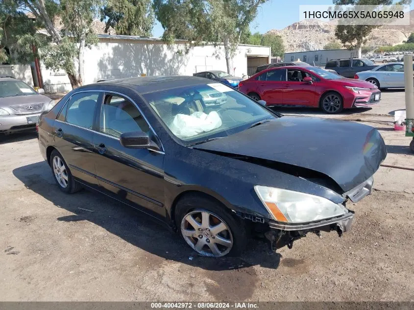 2005 Honda Accord 3.0 Ex VIN: 1HGCM665X5A065948 Lot: 40042972