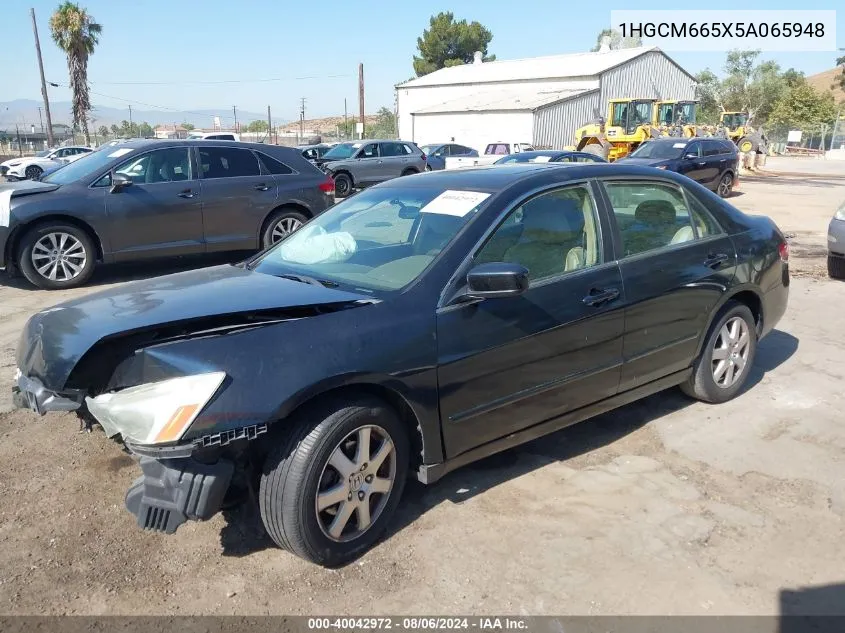 2005 Honda Accord 3.0 Ex VIN: 1HGCM665X5A065948 Lot: 40042972