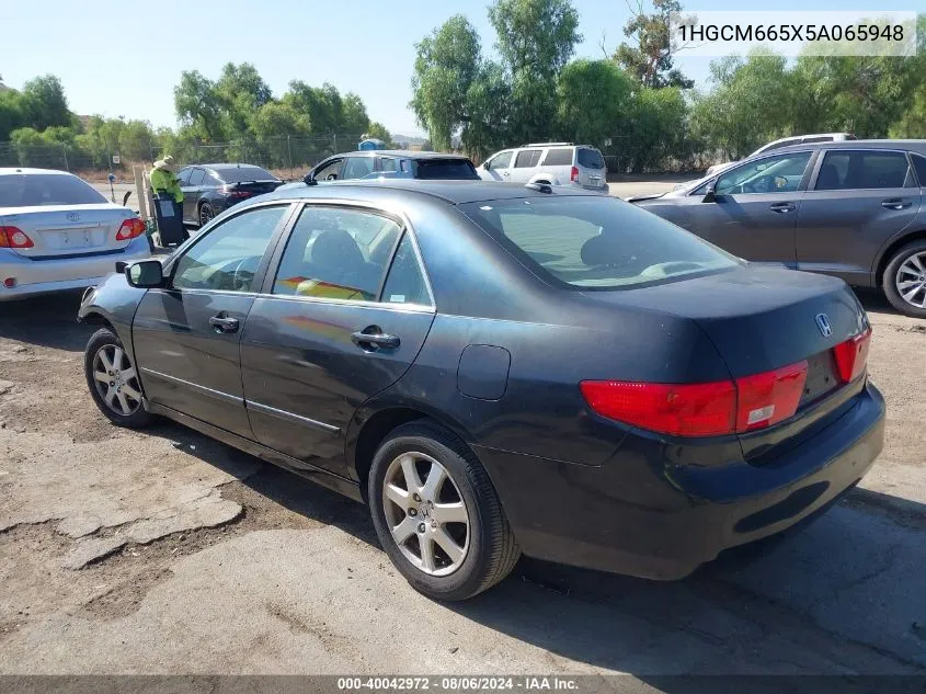 2005 Honda Accord 3.0 Ex VIN: 1HGCM665X5A065948 Lot: 40042972