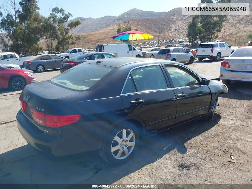 2005 Honda Accord 3.0 Ex VIN: 1HGCM665X5A065948 Lot: 40042972