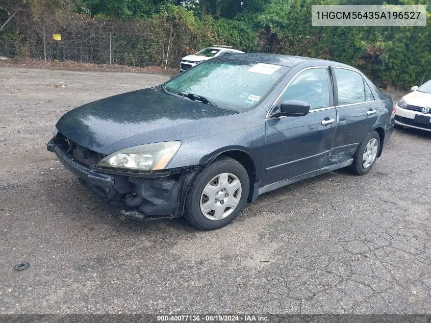 2005 Honda Accord 2.4 Lx VIN: 1HGCM56435A196527 Lot: 40077136