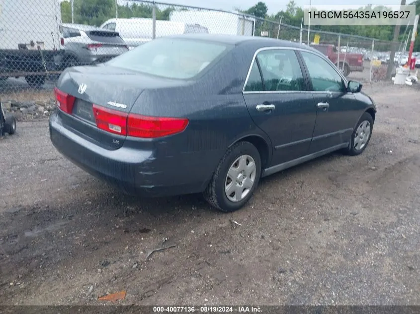 2005 Honda Accord 2.4 Lx VIN: 1HGCM56435A196527 Lot: 40077136