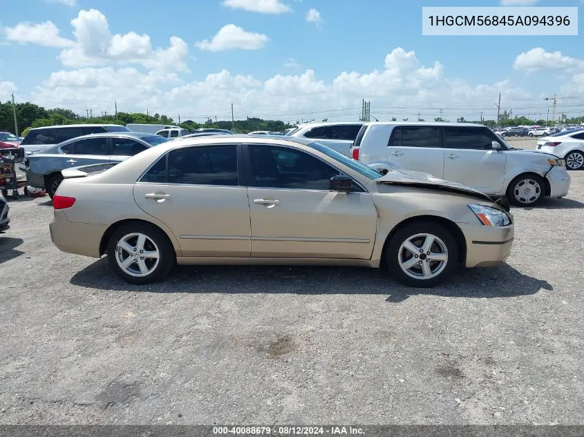 2005 Honda Accord 2.4 Ex VIN: 1HGCM56845A094396 Lot: 40088679