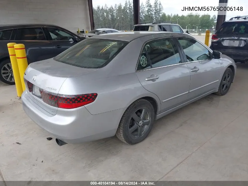 JHMCM56765C006148 2005 Honda Accord 2.4 Ex