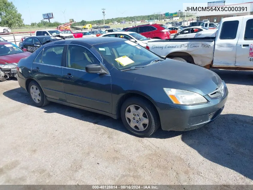 2005 Honda Accord 2.4 Lx VIN: JHMCM564X5C000391 Lot: 40128814