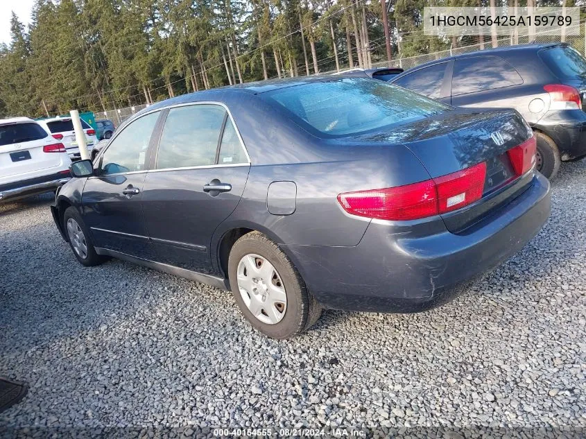 2005 Honda Accord 2.4 Lx VIN: 1HGCM56425A159789 Lot: 40154555