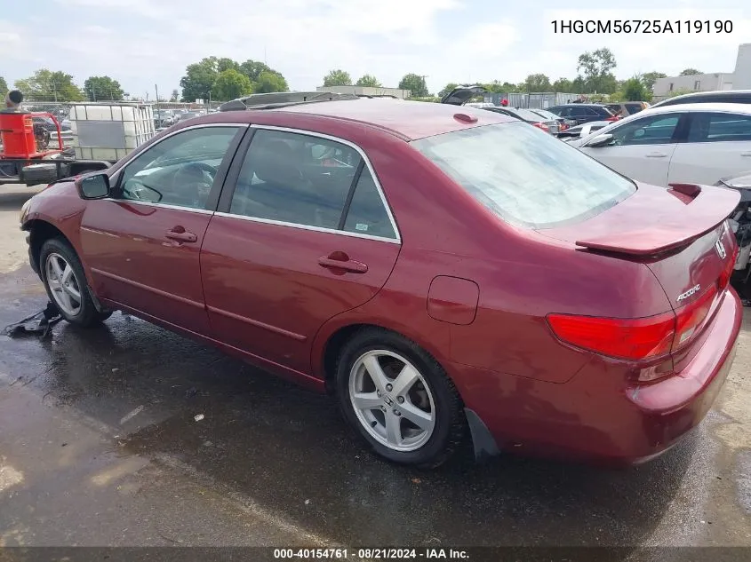 1HGCM56725A119190 2005 Honda Accord Ex