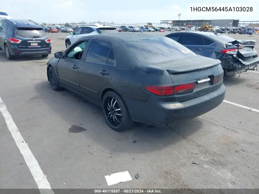 1HGCM56445A103028 2005 Honda Accord 2.4 Lx