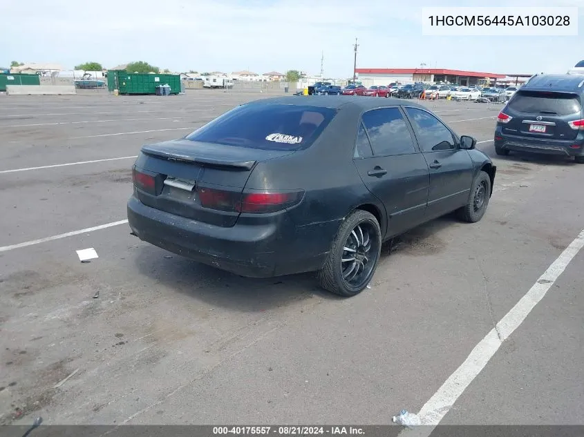 2005 Honda Accord 2.4 Lx VIN: 1HGCM56445A103028 Lot: 40175557